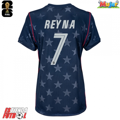 Estados Unidos Giovanni Reyna #7 Segunda Equipación Mujer Mundial 2026 Manga Corta